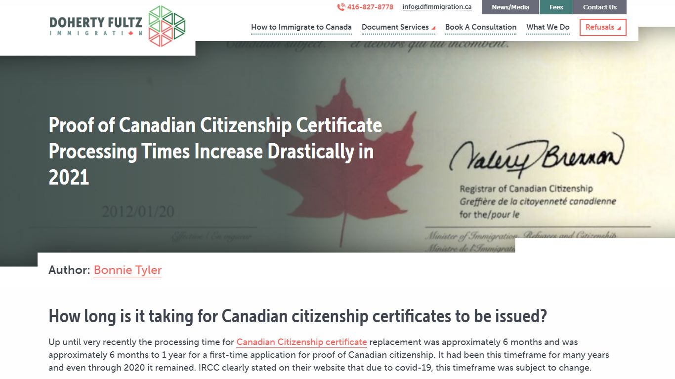 Proof of Canadian Citizenship Certificate Processing Times Increase ...